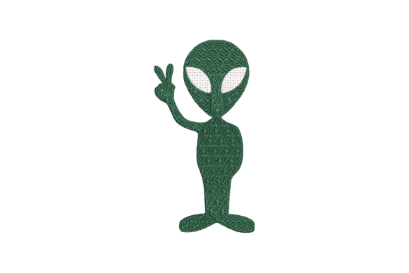 Green Alien: A Festive Twist for Holiday Embroidery