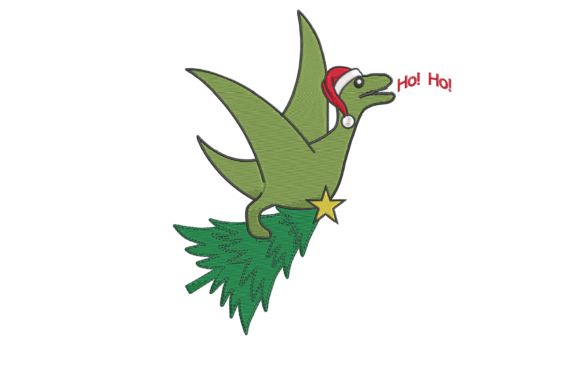 Review: Christmas Flying Dino Embroidery Design