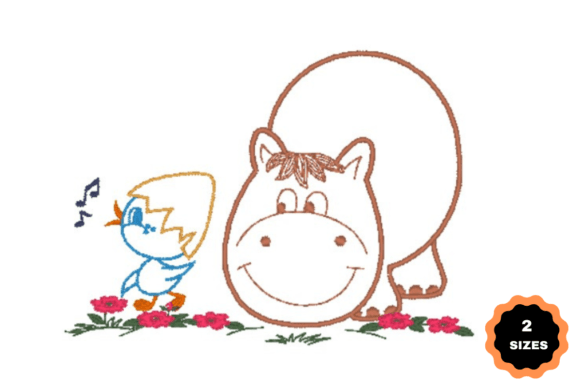 Review: Hippopotamus with Chick Embroidery Design